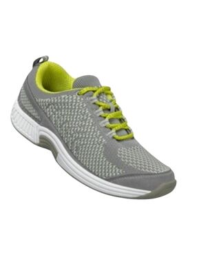 Gray and Yellow Athletic Sneakers